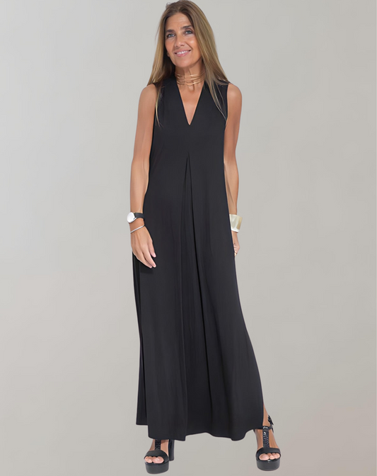 Christina V-Neck Maxi Dress in Luxurious Summer Elegance