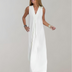 Christina V-Neck Maxi Dress in Luxurious Summer Elegance - White