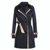 Linda | Women's Double-Breasted Trench Coat in Classic Beige - Black