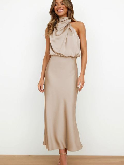 Joan | Elegant Midi Dress in Luxe Fabric