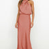 Joan | Elegant Midi Dress in Luxe Fabric - Red