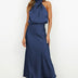 Joan | Elegant Midi Dress in Luxe Fabric - Blue