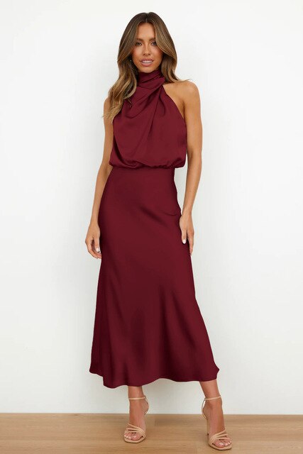Joan | Elegant Midi Dress in Luxe Fabric