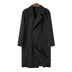 Preston | Men's Double-Breasted Long Coat - Black