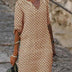 Brylee | Elegant Midi Dress for Women in Luxurious Fabric - Brown