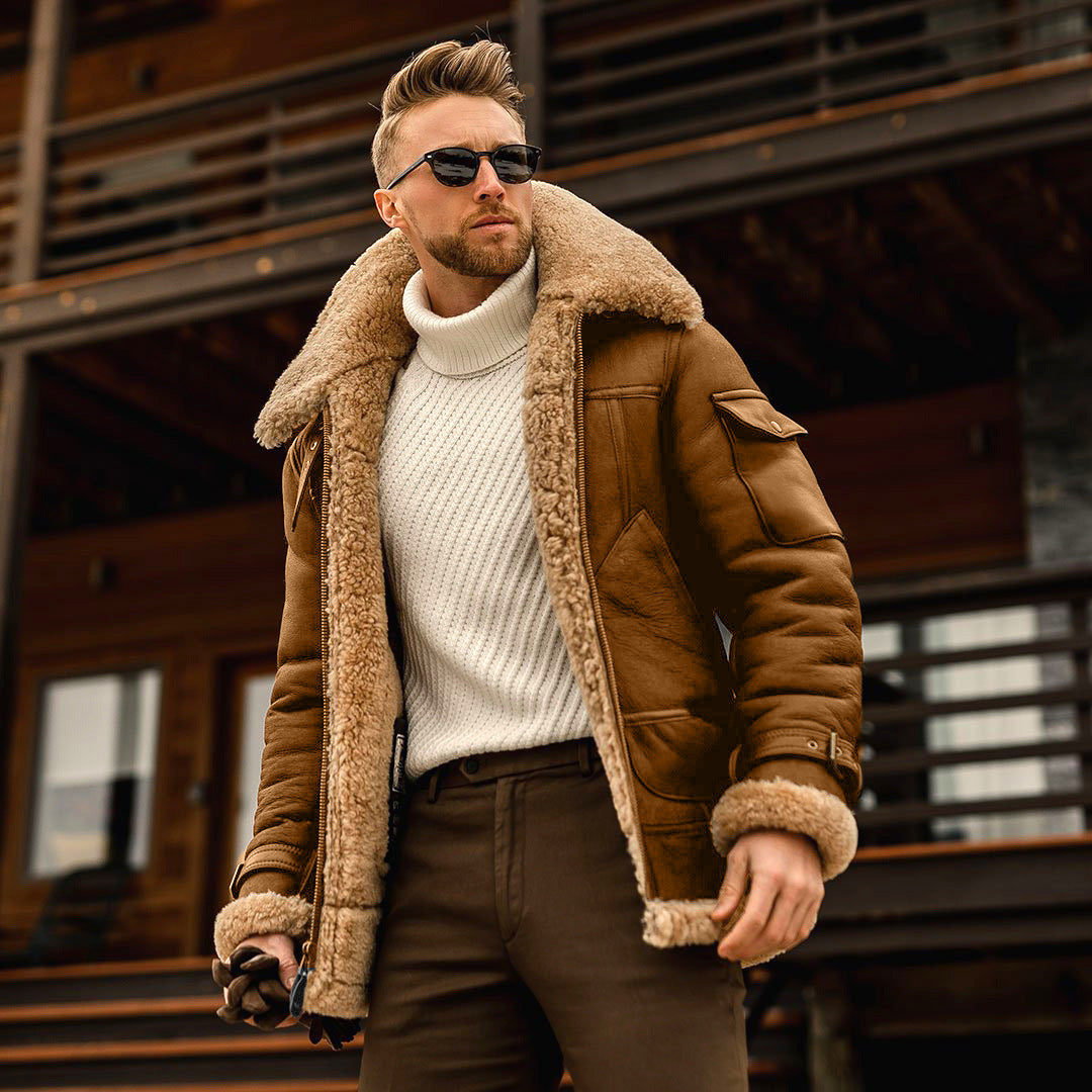 Robert Men's Shearling Aviator Jacket