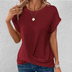 Amber | Women's Twist Front Waffle Knit Top - Red