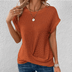 Amber | Women's Twist Front Waffle Knit Top - Orange