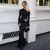 Angela | One Shoulder Maxi Skirt Set - Black