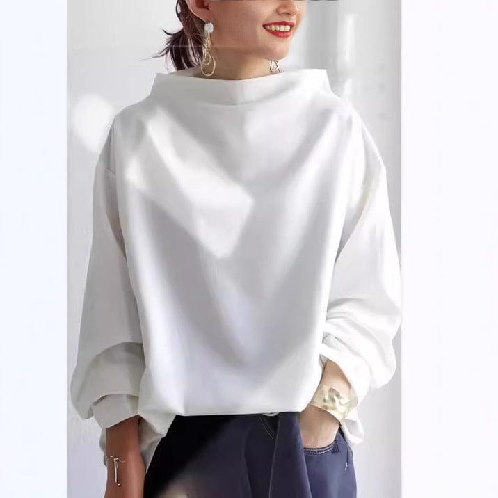 Angela | Women's Oversized Funnel Neck Top in Luxe Fabric