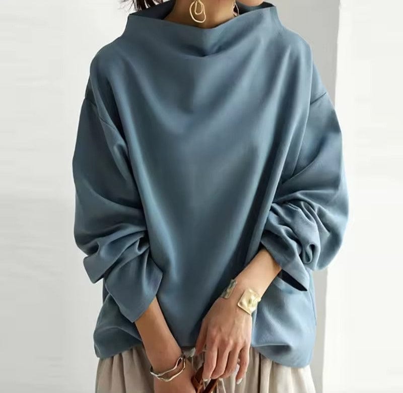 Angela | Women's Oversized Funnel Neck Top in Luxe Fabric