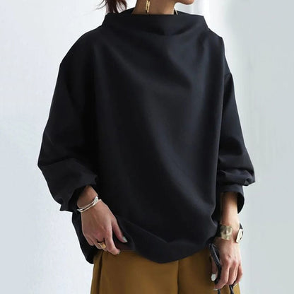 Angela | Women's Oversized Funnel Neck Top in Luxe Fabric