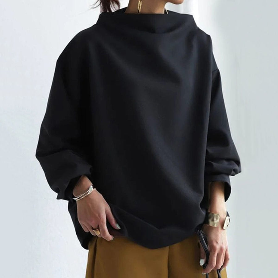 Angela | Women's Oversized Funnel Neck Top in Luxe Fabric