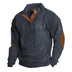 Dave | Men's Half Button Pullover Sweater in Luxurious Fabric - Navy Blue