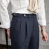 Irving | Men's Pleated Cropped Trousers - Navy Blue