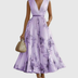 Carla | Women's Sleeveless A-Line Midi Dress - Purple