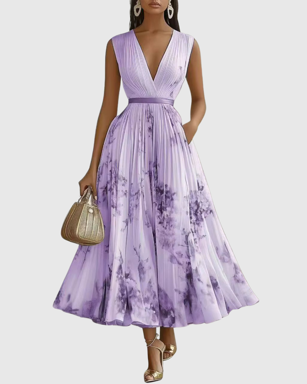 Carla | Women's Sleeveless A-Line Midi Dress