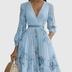 Carla | Women's Sleeveless A-Line Midi Dress - Blue