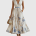 Carla | Women's Sleeveless A-Line Midi Dress - White