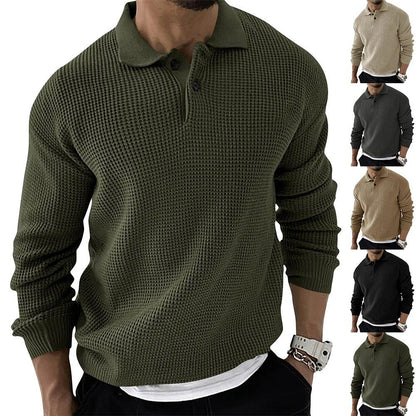 Demetrius | Men's Long Sleeve Polo Sweater in Luxurious Knit