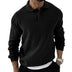 Demetrius | Men's Long Sleeve Polo Sweater in Luxurious Knit - Black