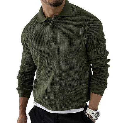 Demetrius | Men's Long Sleeve Polo Sweater in Luxurious Knit
