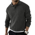 Demetrius | Men's Long Sleeve Polo Sweater in Luxurious Knit - Dark Grey