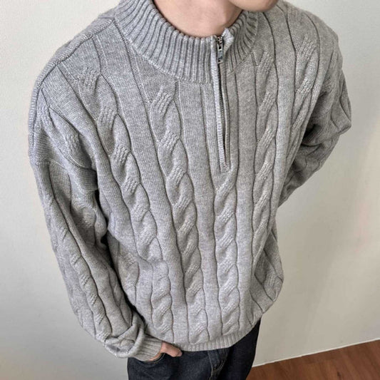 Andy Men's Quarter-Zip Cable Knit Sweater