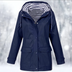 Emily Hooded Raincoat - Navy Blue