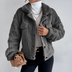 Mandy | Women's Button-Down Sherpa Jacket - Dark Gray