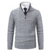 Dawson | Men's Quarter Zip Cable Knit Sweater - Light Grey