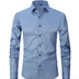 Dennis | Men's Slim-Fit Long Sleeve Dress Shirt - Blue