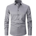 Dennis | Men's Slim-Fit Long Sleeve Dress Shirt - Grey