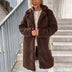 Doris | Women's Oversized Teddy Long Coat - Dark Brown