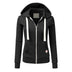 Sandy | Women's Fitted Zip-Up Hoodie - Black