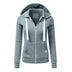 Sandy | Women's Fitted Zip-Up Hoodie - Light Blue