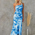 Katherine | Elegant Floral Midi Dress for Warm Days - Blue