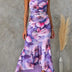 Katherine | Elegant Floral Midi Dress for Warm Days - Purple