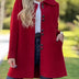 Harper | Women's Single-Breasted Knee-Length Coat - Red