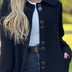 Harper | Women's Single-Breasted Knee-Length Coat - Black