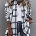 Destiny | Women's Oversized Plaid Shirt Jacket - White