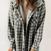 Marilyn | Women's Hooded Flannel Jacket - Dark Grey