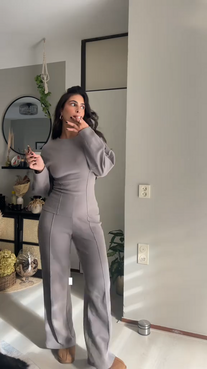 Elaine | Women's Wide Leg Co-Ord Set in Luxurious Fabric
