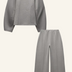 Elaine | Women's Wide Leg Co-Ord Set in Luxurious Fabric - Grey