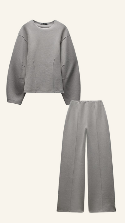 Elaine | Women's Wide Leg Co-Ord Set in Luxurious Fabric