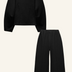 Elaine | Women's Wide Leg Co-Ord Set in Luxurious Fabric - Black