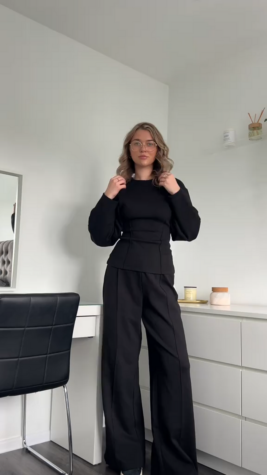 Elaine | Women's Wide Leg Co-Ord Set in Luxurious Fabric