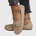 Connie | Women's Chain Detail Slip-On Loafers - Beige
