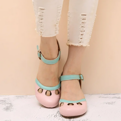 Casey | Orthopedic Ankle Strap Heels in Luxe Leather
