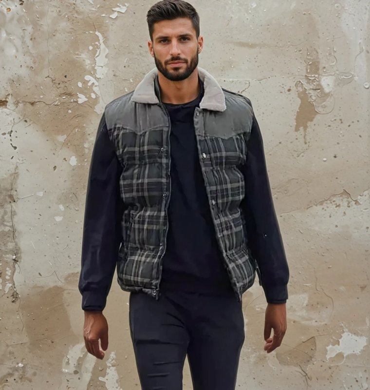 Keith Men's Plaid Puffer Vest